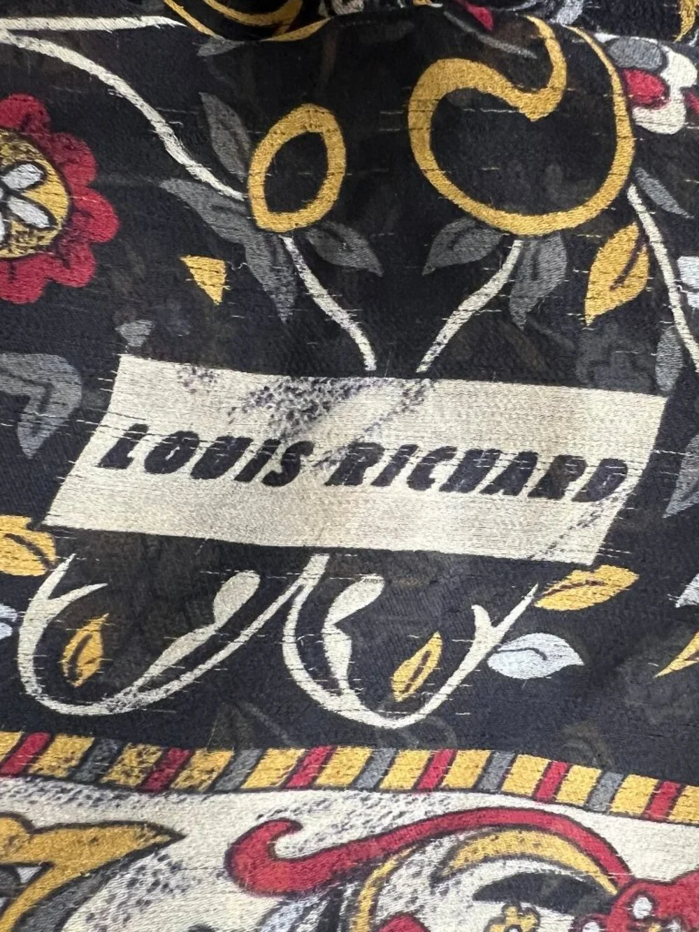 Vintage Silk Scarf Shawl Floral Paisley Print Bandana Boho Chic Bohemian Luxury - Picture 7 of 8